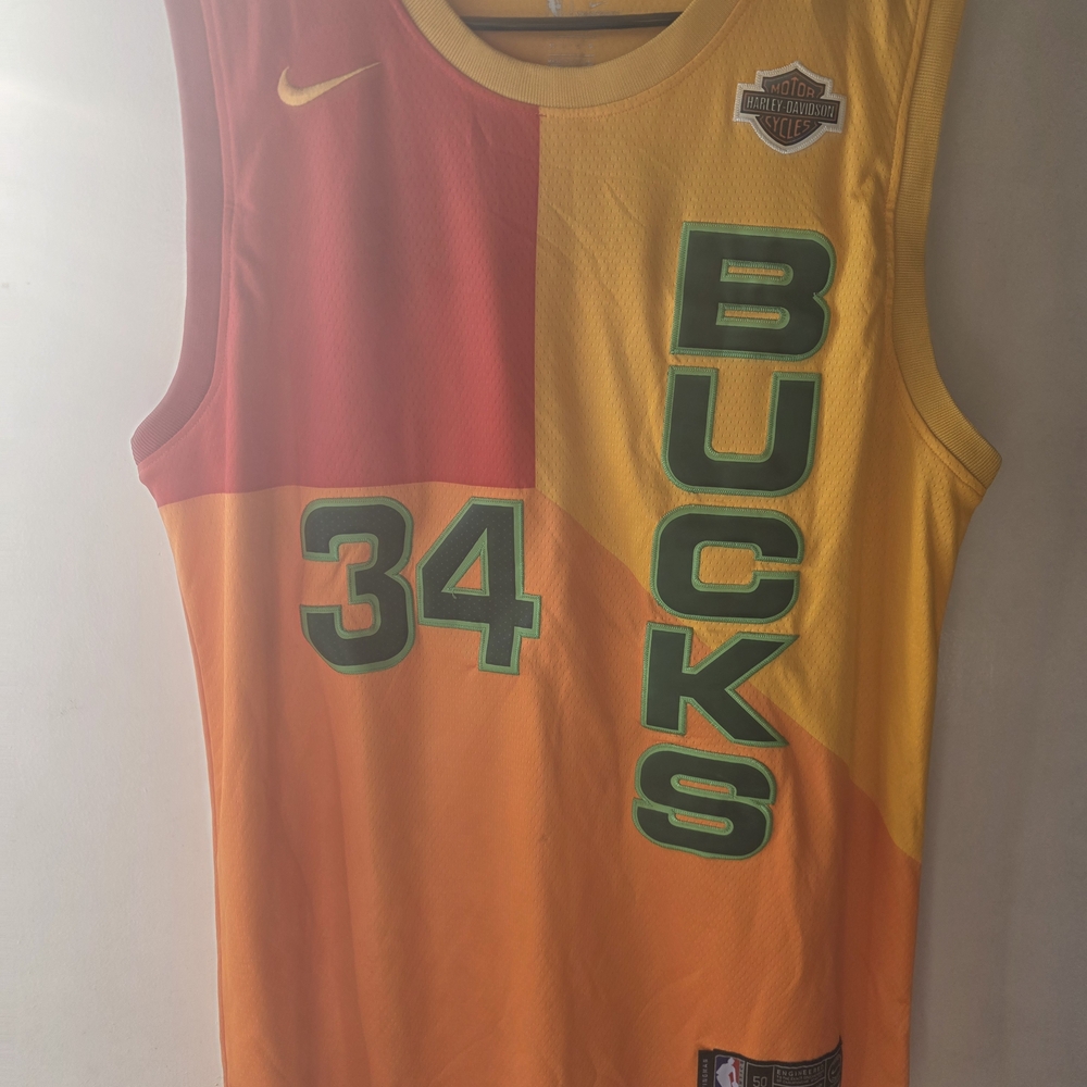 Giannis Antetokounmpo #34 Milwaukee Bucks Nike Swingman Jersey (City Edition) M